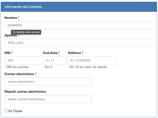 información de contacto para turno VTV